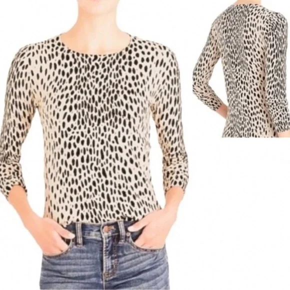 J Crew Meecantile leopard teddie sweater - Picture 1 of 9